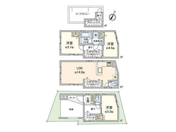 幸区鹿島田2丁目(戸建) 間取図(平面図) 幸区鹿島田2丁目(戸建) 間取図(平面図)