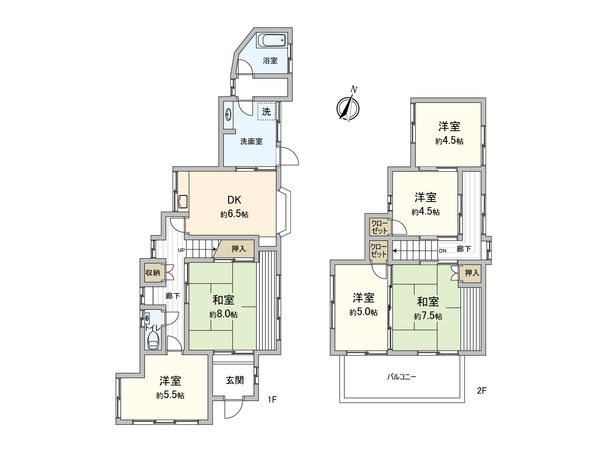 鶴見区馬場5丁目(戸建) 間取図(平面図) 鶴見区馬場5丁目(戸建) 間取図(平面図)