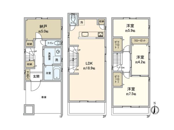 鶴見区豊岡町(新築戸建)A号棟 間取図(平面図)