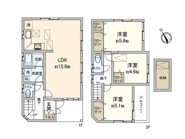 鶴見区汐入町1丁目(戸建) 間取図(平面図)