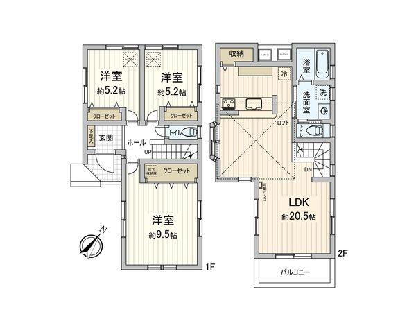 鶴見区諏訪坂(戸建) 間取図(平面図) 鶴見区諏訪坂(戸建) 間取図(平面図)