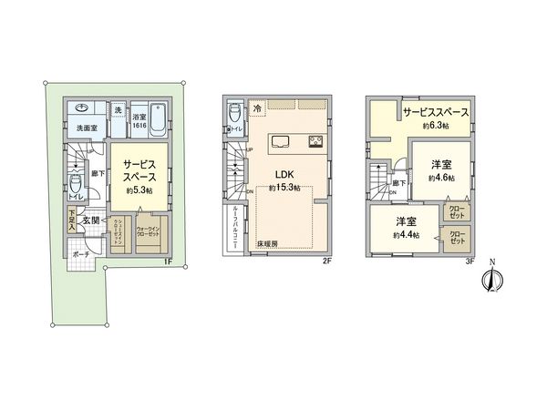 鶴見区下末吉3丁目(戸建) 間取図(平面図)