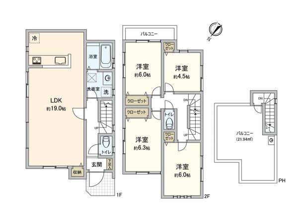 鶴見区梶山1丁目(新築戸建)1号棟 間取図(平面図)