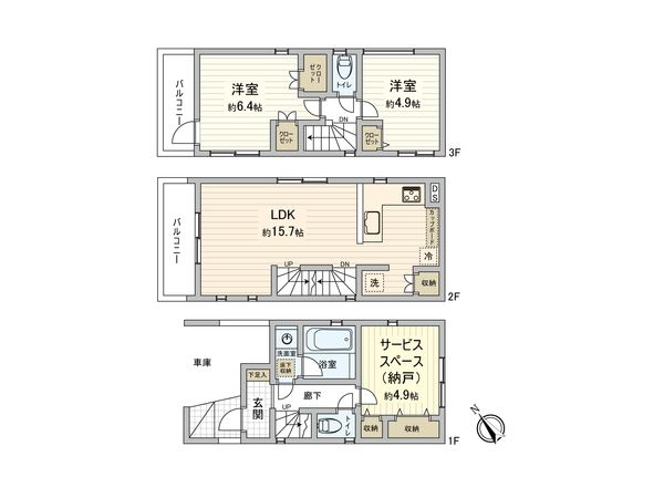 鶴見区寺谷1丁目(戸建) 間取図(平面図)