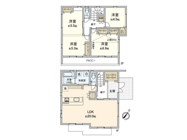 鶴見区諏訪坂(新築戸建) 間取図(平面図)