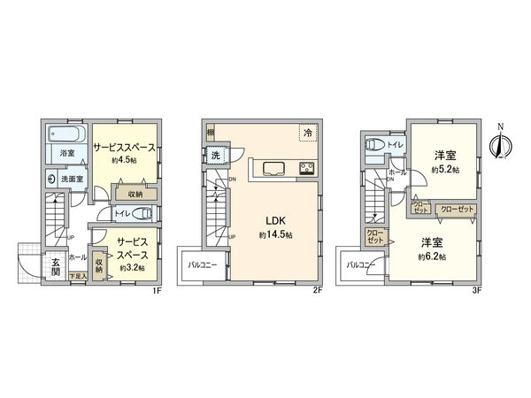 鶴見区汐入町3丁目(新築戸建)2号棟 間取図(平面図) 鶴見区汐入町3丁目(新築戸建)2号棟 間取図(平面図)