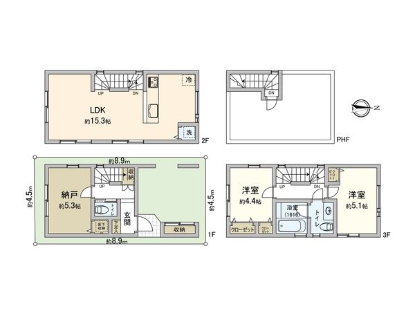 鶴見区仲通3丁目(新築戸建) 間取図(平面図) 鶴見区仲通3丁目(新築戸建) 間取図(平面図)