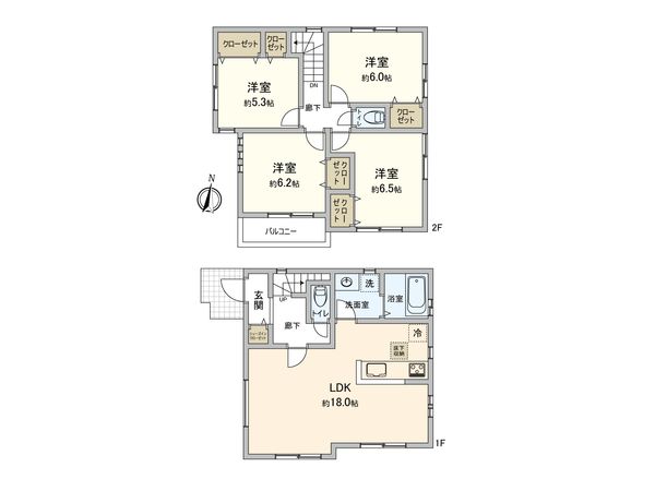 鶴見区馬場4丁目(新築戸建)B号棟 間取図(平面図) 鶴見区馬場4丁目(新築戸建)B号棟 間取図(平面図)