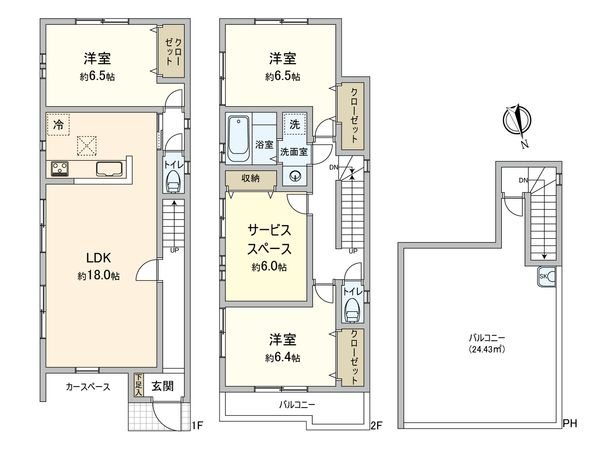 鶴見区北寺尾1丁目(新築2号棟) 間取図(平面図) 鶴見区北寺尾1丁目(新築2号棟) 間取図(平面図)