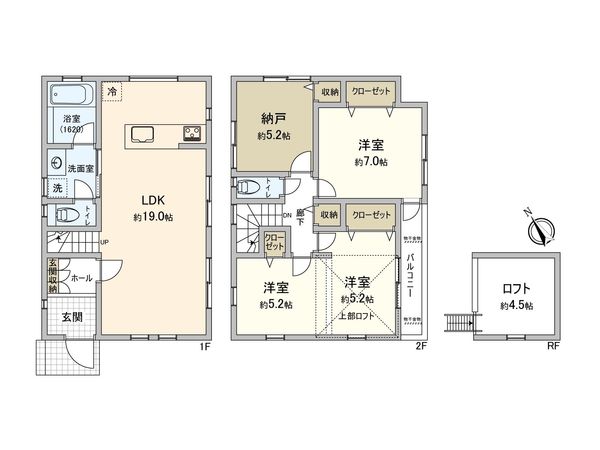鶴見区獅子ケ谷1丁目(新築戸建)2号棟 間取図(平面図) 鶴見区獅子ケ谷1丁目(新築戸建)2号棟 間取図(平面図)