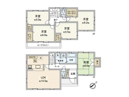 鶴見区梶山2丁目(戸建) 間取図(平面図)