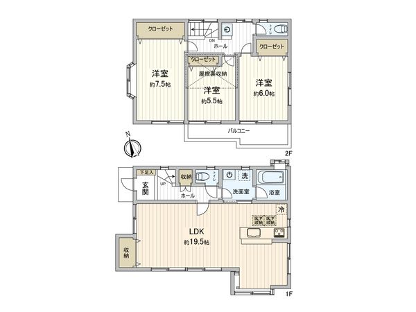 鶴見区馬場6丁目(戸建) 間取図(平面図) 鶴見区馬場6丁目(戸建) 間取図(平面図)