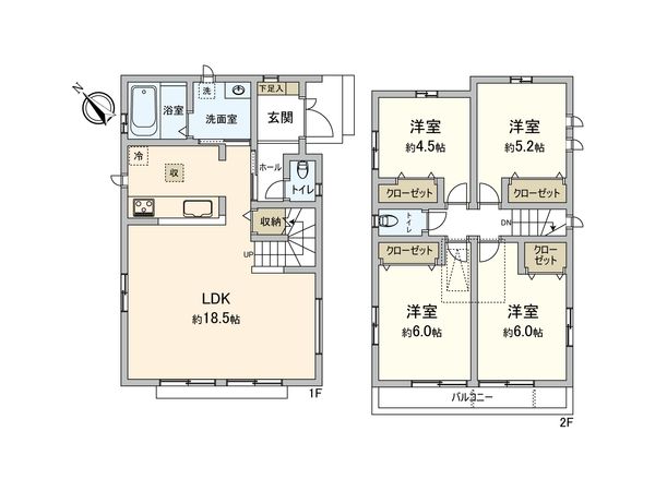鶴見区北寺尾5丁目(新築戸建)1号棟 間取図(平面図)