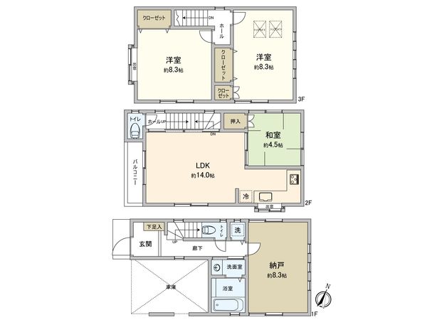 鶴見区朝日町1丁目(戸建) 間取図(平面図) 鶴見区朝日町1丁目(戸建) 間取図(平面図)