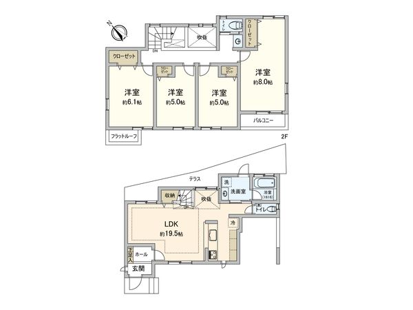 鶴見区上末吉4丁目(新築戸建)B号棟 間取図(平面図) 鶴見区上末吉4丁目(新築戸建)B号棟 間取図(平面図)