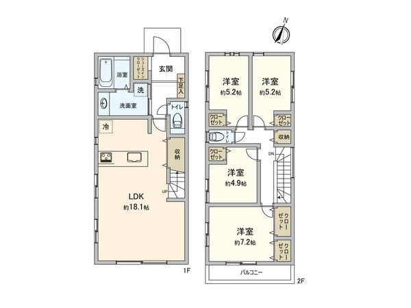 鶴見区北寺尾1丁目(新築戸建)3号棟 間取図(平面図) 鶴見区北寺尾1丁目(新築戸建)3号棟 間取図(平面図)