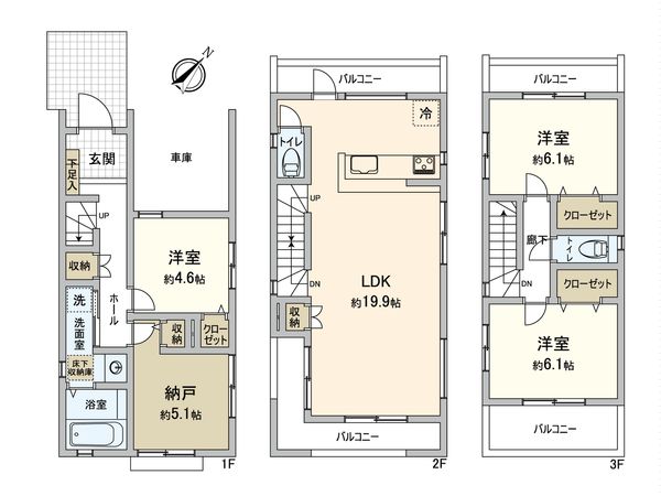 鶴見区東寺尾2丁目(新築戸建)2号棟 間取図(平面図) 鶴見区東寺尾2丁目(新築戸建)2号棟 間取図(平面図)