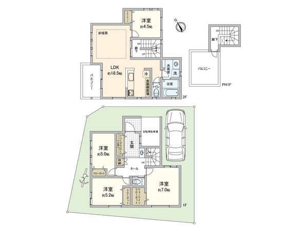 鶴見区北寺尾6丁目(新築戸建) 間取図(平面図) 鶴見区北寺尾6丁目(新築戸建) 間取図(平面図)