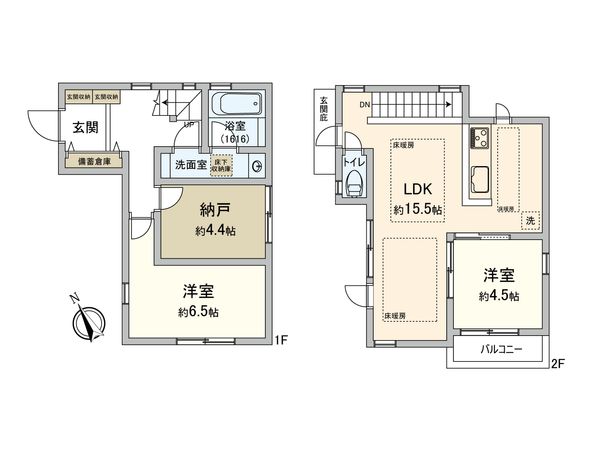 北寺尾六丁目新築戸建て 間取図(平面図) 北寺尾六丁目新築戸建て 間取図(平面図)