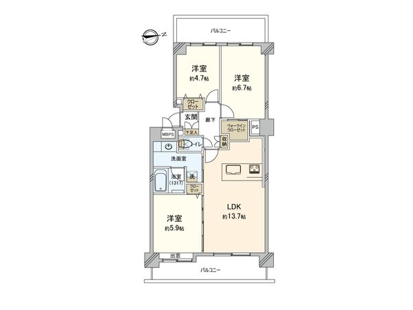 ダイアパレス・アクティブシティ鶴見 間取図(平面図) ダイアパレス・アクティブシティ鶴見 間取図(平面図)