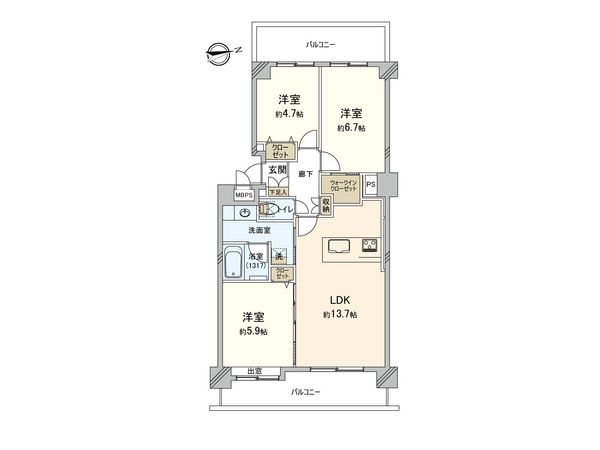 ダイアパレス・アクティブシティ鶴見 間取図(平面図) ダイアパレス・アクティブシティ鶴見 間取図(平面図)