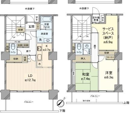グランデマール鶴見 間取図(平面図) グランデマール鶴見 間取図(平面図)