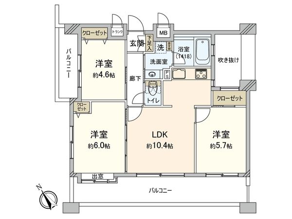 グランイーグル横濱鶴見Ⅱ 間取図(平面図)