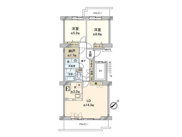 コープ野村バードウッド鶴見 2番館 間取図(平面図)