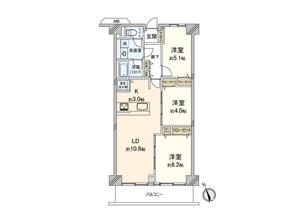 鶴見ハイライズ 間取図(平面図)