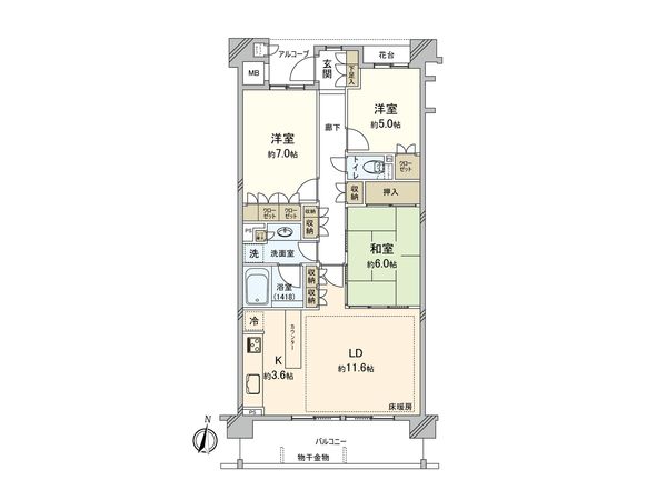 グランシーナ東寺尾 間取図(平面図)