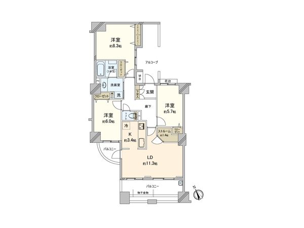 クレッセントユーパリノスの丘 パームヒルズ 間取図(平面図)