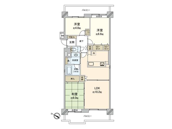 シティクレスト東寺尾壱番館 間取図(平面図) シティクレスト東寺尾壱番館 間取図(平面図)