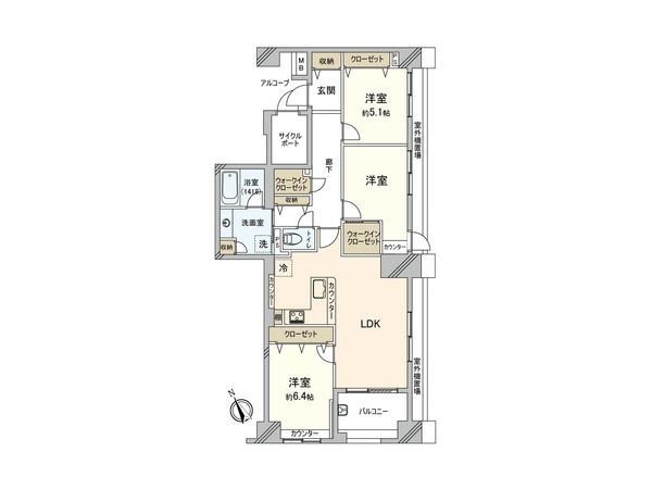 クレッセントユーパリノスの丘 パームヒルズ 間取図(平面図) クレッセントユーパリノスの丘 パームヒルズ 間取図(平面図)