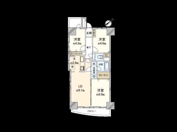 ネオマイム生麦 間取図(平面図) ネオマイム生麦 間取図(平面図)