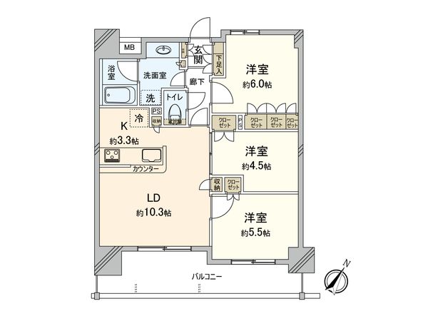プライム横浜生麦 間取図(平面図) プライム横浜生麦 間取図(平面図)