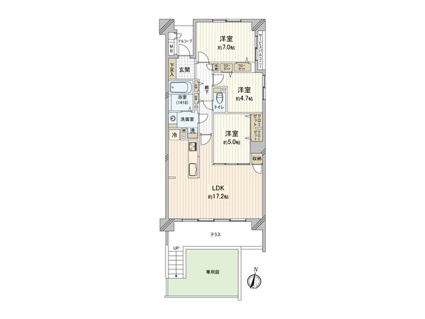 グランシーナ東寺尾 間取図(平面図) グランシーナ東寺尾 間取図(平面図)