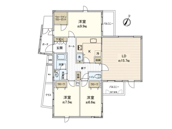 モアクレスト菊名 間取図(平面図) モアクレスト菊名 間取図(平面図)