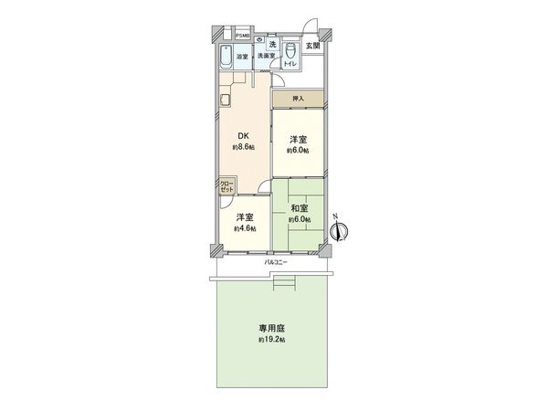 メゾン岸谷 間取図(平面図) メゾン岸谷 間取図(平面図)