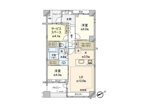 グランドメゾン大倉山テラス 間取図(平面図) グランドメゾン大倉山テラス 間取図(平面図)