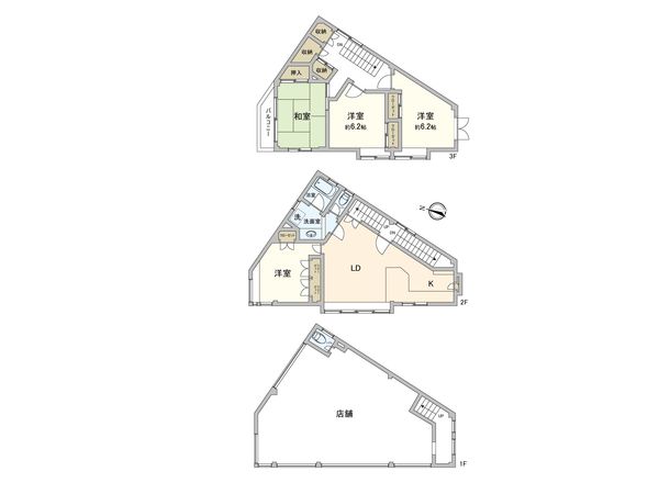 鶴見区潮田町1丁目(店舗付住宅) 間取図(平面図) 鶴見区潮田町1丁目(店舗付住宅) 間取図(平面図)