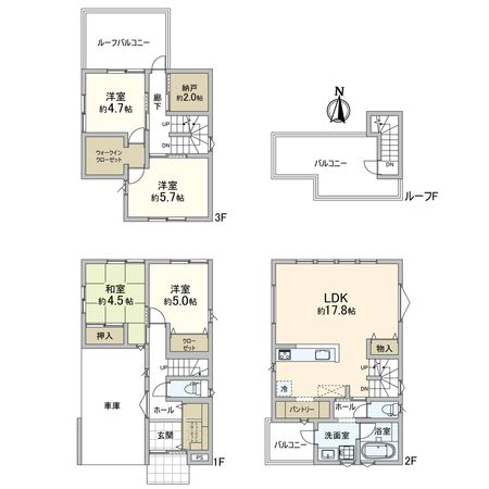 西区西戸部町2丁目(戸建) 間取図(平面図) 西区西戸部町2丁目(戸建) 間取図(平面図)