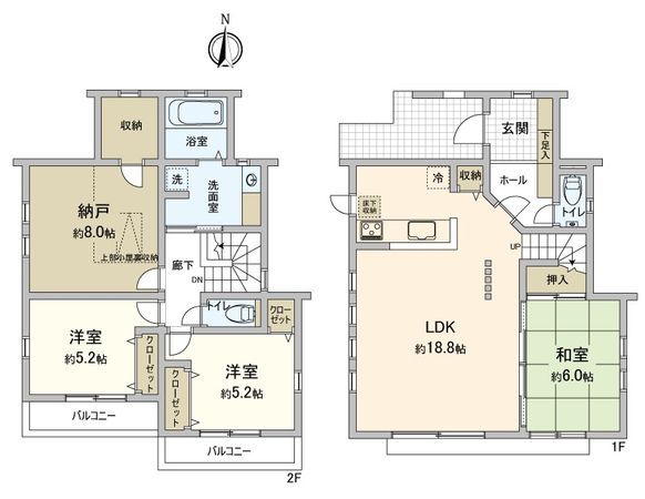 神奈川区六角橋5丁目(戸建) 間取図(平面図) 神奈川区六角橋5丁目(戸建) 間取図(平面図)