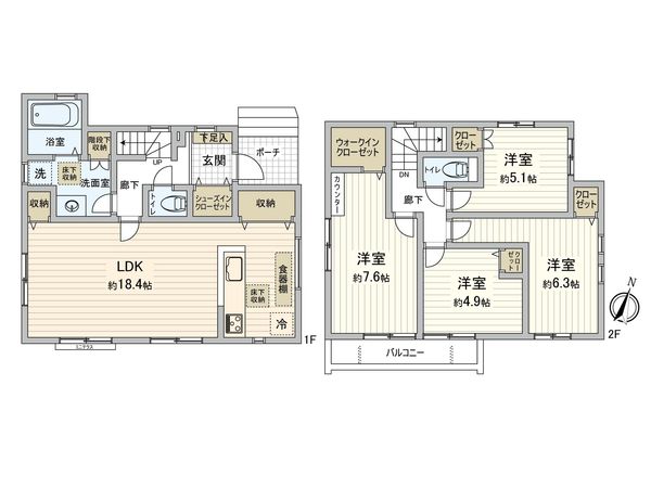 保土ケ谷区鎌谷町(新築)3号棟 間取図(平面図)