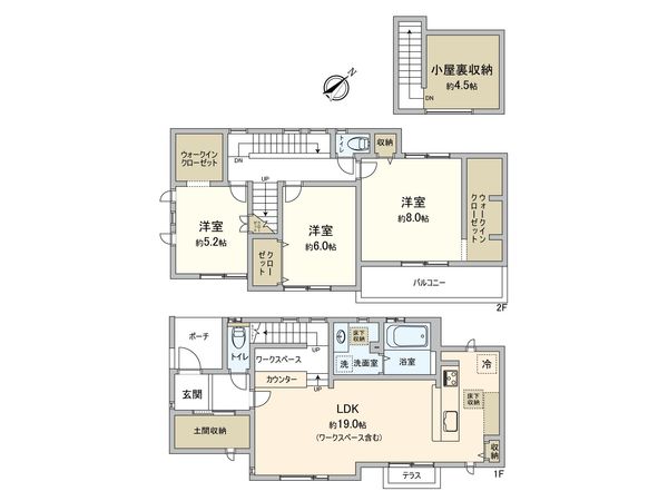 神奈川区沢渡(戸建1号棟) 間取図(平面図) 神奈川区沢渡(戸建1号棟) 間取図(平面図)
