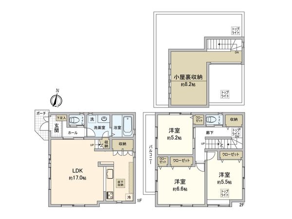 神奈川区神大寺3丁目(戸建) 間取図(平面図)