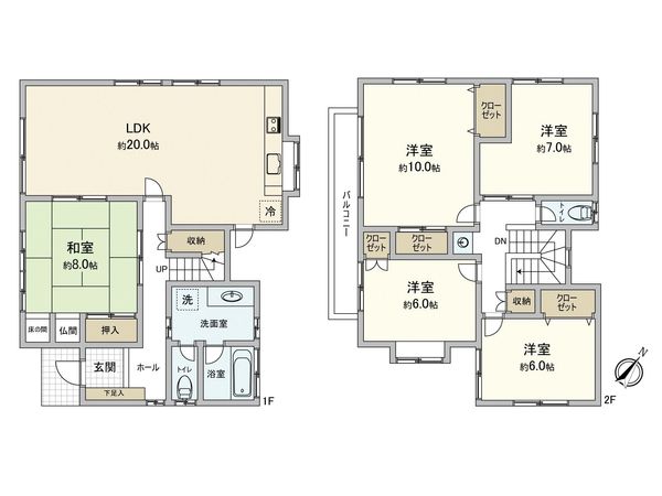 南区大岡1丁目(戸建) 間取図(平面図) 南区大岡1丁目(戸建) 間取図(平面図)