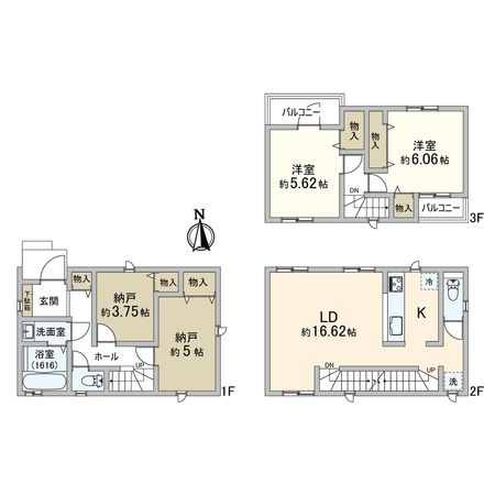 南区睦町2丁目(新築戸建)C号棟 間取図(平面図) 間取図(平面図)