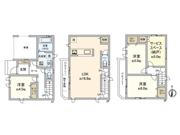 南区睦町2丁目(新築戸建)B号棟 間取図(平面図)