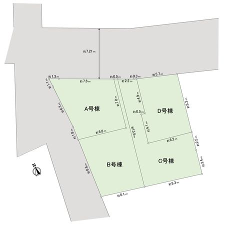 南区睦町2丁目(新築戸建)B号棟 全体区画図