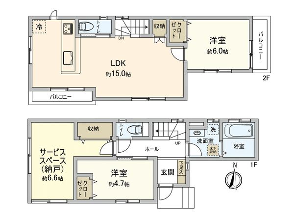 磯子区丸山1丁目(戸建) 間取図(平面図) 磯子区丸山1丁目(戸建) 間取図(平面図)